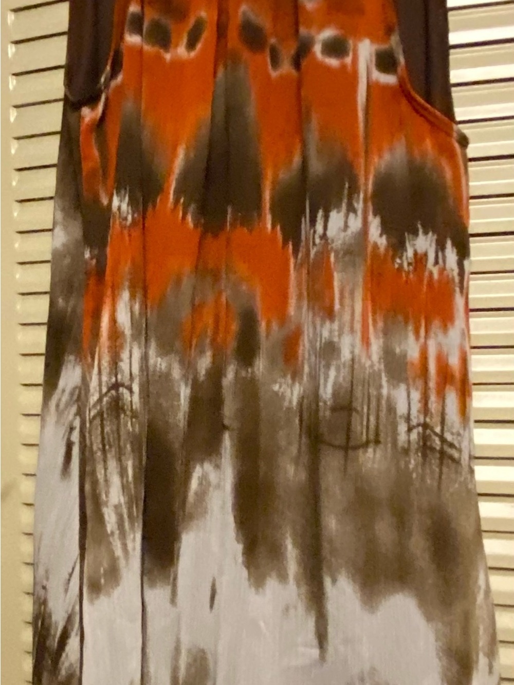 Sleeveless Tie-Dye dress- Orange & Brown